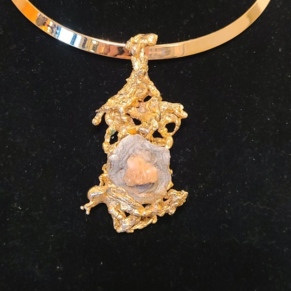 Ultra Modernist Brutalist Pendant Necklace - Picture 2 of 10